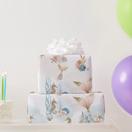  Rosa Sjöjungfru Svan Baby Shower Presentpapper