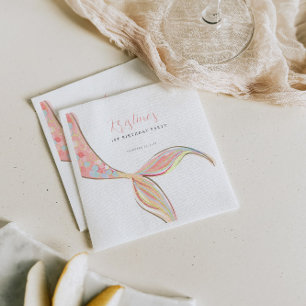 Rosa Sjöjungfru Svan Birthday Pappersservett