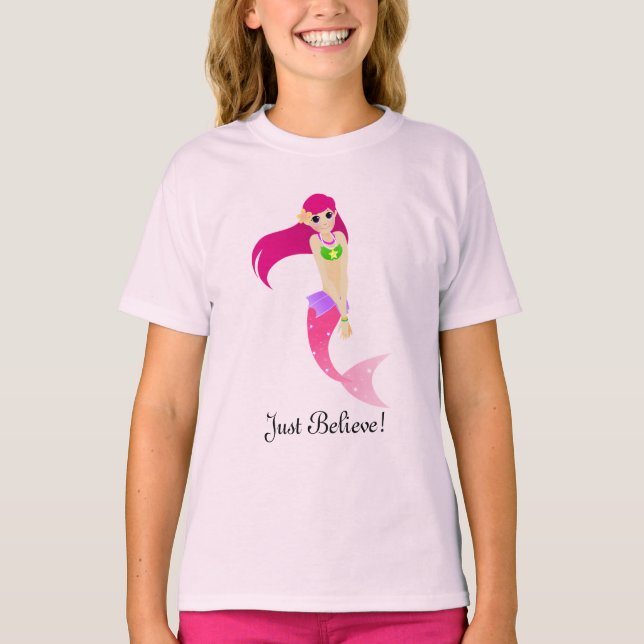 Rosa Sjöjungfru T-Shirt (Framsida)