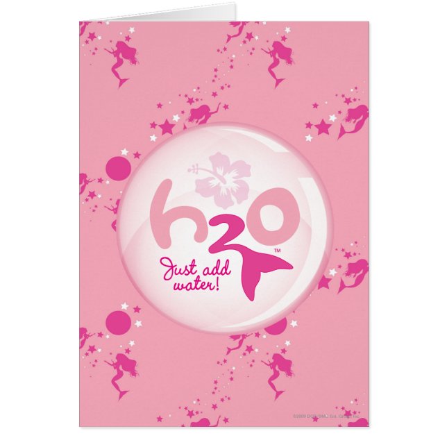 Rosa sjöjungfrumönster hälsningskort (Framsidan)