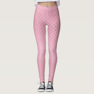 Rosa sjöjungfruskjellmönstrade leggings