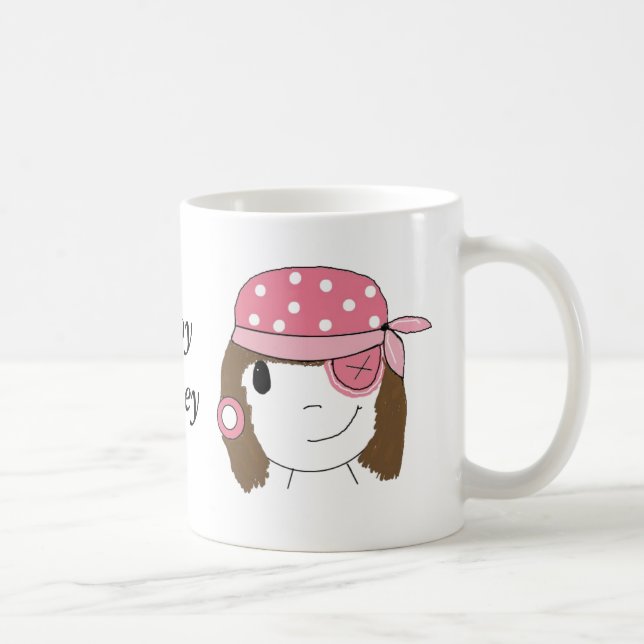 Rosa sjörövarflicka kaffemugg (Höger)