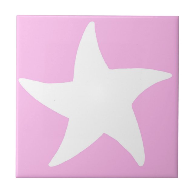 Rosa sjöstjärna kakelplatta (Framsidan)