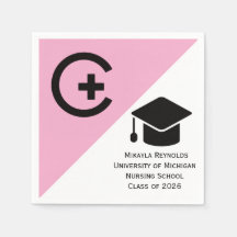 Rosa sjuksköterska examens servetter medicinsk kor