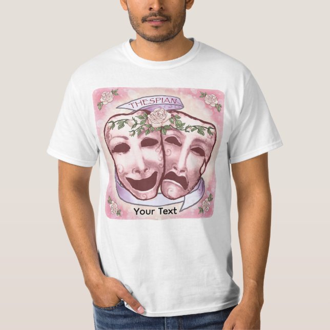 Rosa skådespelarmasker t shirt (Framsida)
