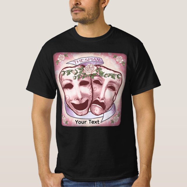 Rosa skådespelarmasker t shirt (Framsida)