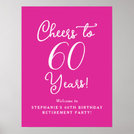 Rosa Skål till 60 år Pensionärsfest Poster