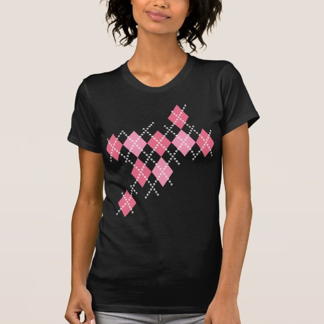 Rosa skalle Argyle Tee Shirt (Framsida)