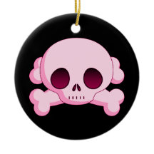 Rosa skalle för KRW och Crossbonesprydnad