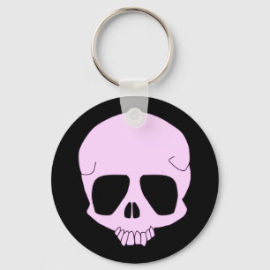 Rosa skalle Keychain Nyckelring