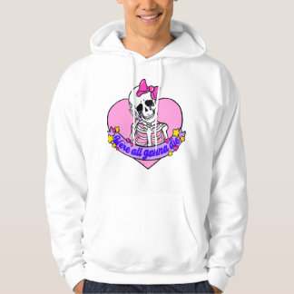 Rosa skalle skulle dö hoodie