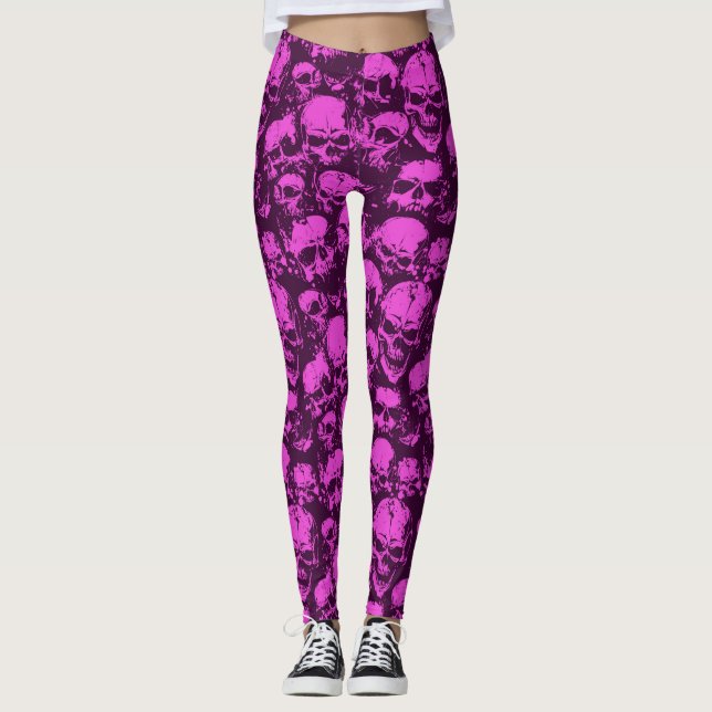 Rosa skalledamasker leggings (Framsida)