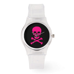 Rosa skalleklocka armbandsur
