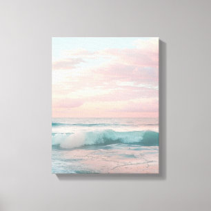 Rosa, skalning och Guld Sunset Ocean Canvas Wall A