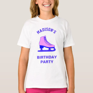 Rosa Skate Isrinkning Födelsedagsfest T Shirt