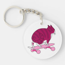 Rosa Skateboarding Cat Funny och Adjö Text