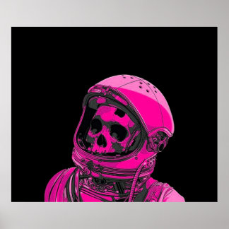Rosa Skeleton Astronaut Poster