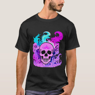 Rosa Skeleton Flames (brandskorg) T Shirt