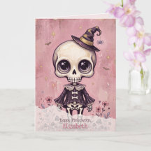 Rosa skelett Halloween Söt gothic Pinkoween