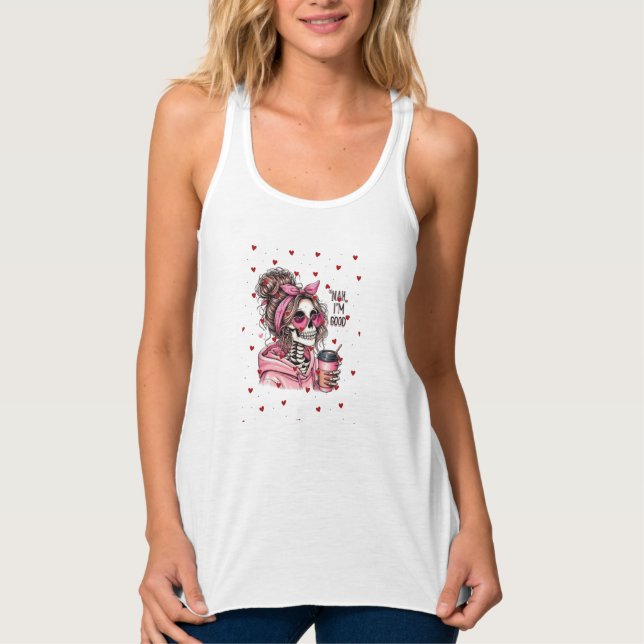 Rosa skelettestetik  linne med racerback  (Framsida)