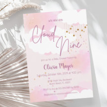 Rosa Ski Cloud Nine Girl Watercolor Baby Shower