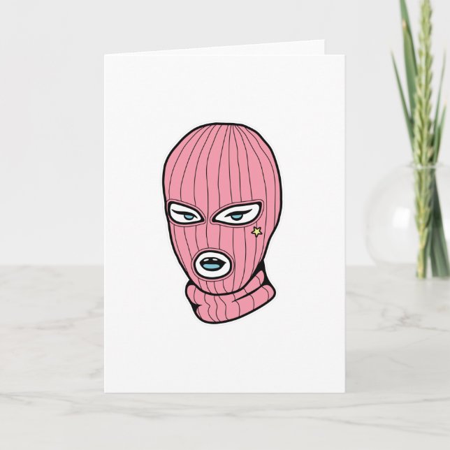 Rosa Ski Mask Kort (Framsida)