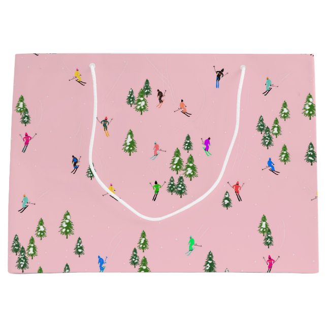 Rosa Skiers Ski Öppnar julskiing Helgdag (Framsidan)