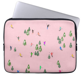 Rosa Skiers Ski Öppnar julskiing Helgdag Laptop Fodral