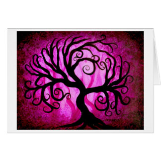 Rosa skog hälsningskort