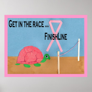 Rosa sköldpaddatävlingaffisch poster