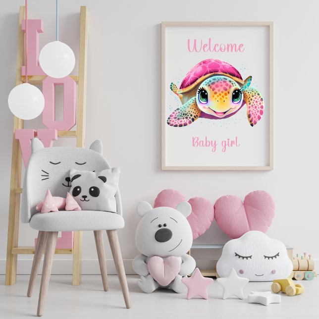 ROSA SKÖLDSKÖLD VÄLKOMMEN BABY Flicka  Poster (Skapare uppladdad)