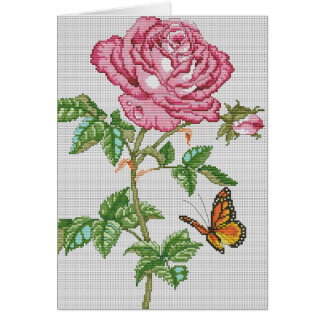 Rosa skönhet hälsningskort