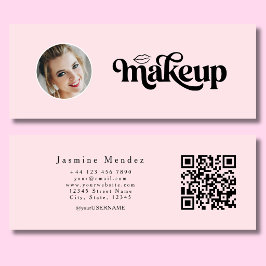Rosa Skönhet Professionell MUA Foto Qr Mini Visitkort