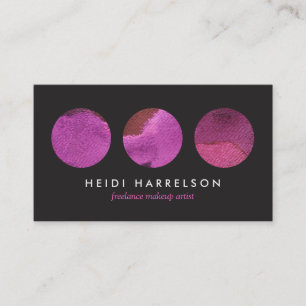 Rosa skönhetpalett för frilans- Makeupkonstnär Visitkort
