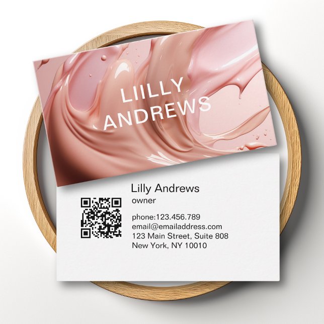 Rosa Skönhetssalong Kort Röda Kinders Rosenfärgad  (Blush Pink Beauty Salon Business Card)