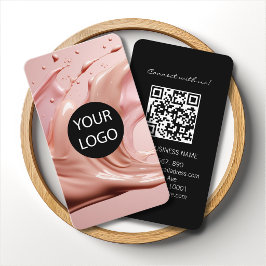 Rosa Skönhetssalong Logotyp QR-kod Visitkort