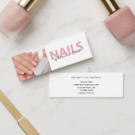 Rosa Skrift Foto Nagelkonst Salong Mini Visitkort