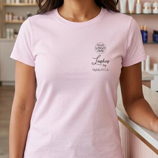 Rosa Skriftlogotyp Ögonfransar Personal T Shirt (Skapare uppladdad)