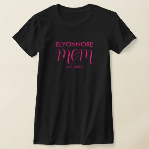 Rosa skript etablerat mamma vitt anpassat namn t shirt
