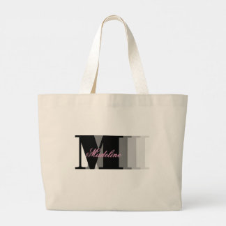 Rosa-skript för svart Monogram-typografi Jumbo Tygkasse