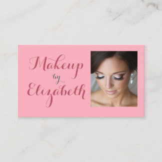 Rosa Skript Foto Makeup Visitkort