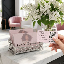 Rosa skript QR-kod logotyp foto Hårfrisering