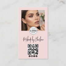 Rosa Skript Social Ikon QR-kod Foto Makeup