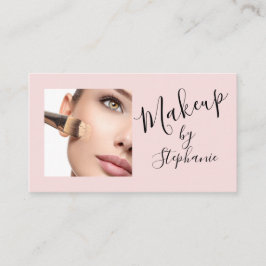 Rosa Skript Sociala Ikon QR-kod Foto Makeup Visitkort