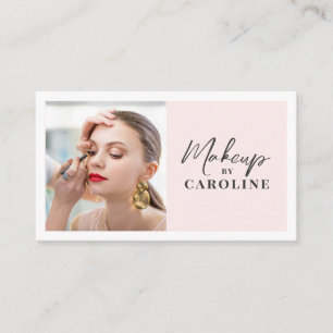 Rosa Skript Sociala Ikon QR-kod Foto Makeup Visitkort