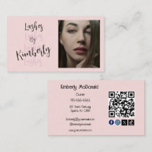 Rosa skript sociala ikon QR-kod foto ögonfransar