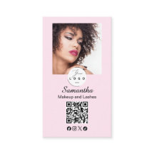 Rosa skript sociala ikon QR-kod foto smink