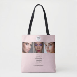 Rosa Skriptlogotyp Foto Makeup Studio Tygkasse
