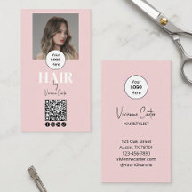 Rosa Skriptlogotyp QR-kod Foto Frisör