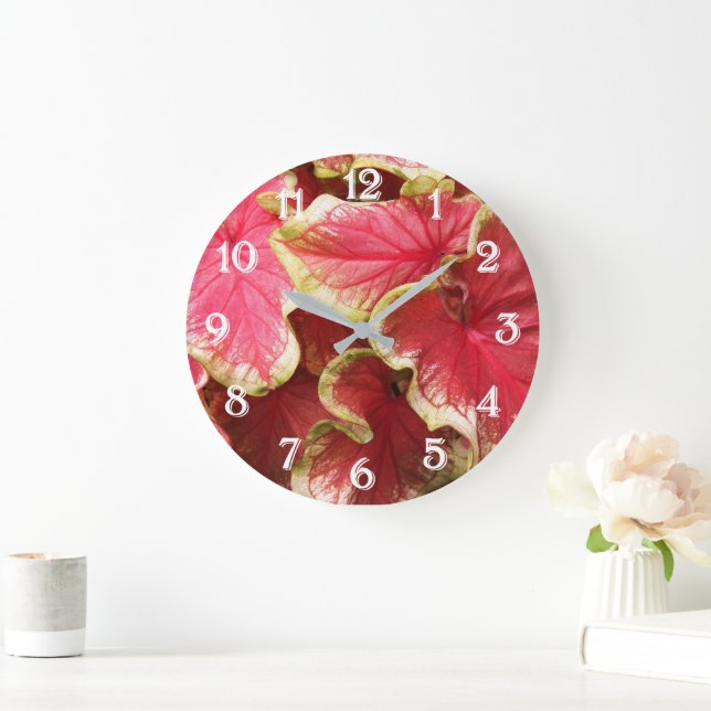 Rosa skrynkliga Caladium blad Blommig Stor Klocka (Hem)
